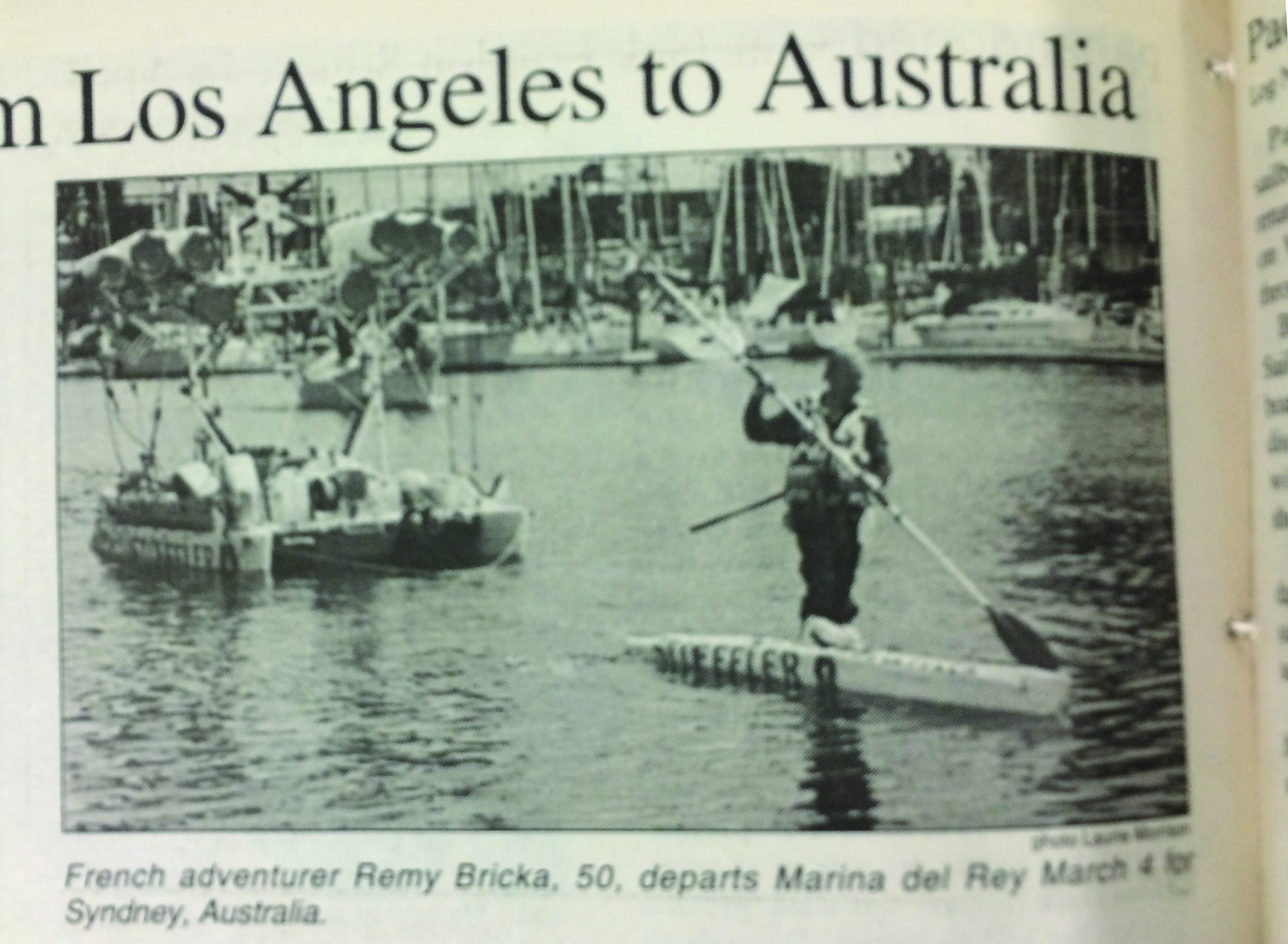 2000: Man to walk on water from Los Angeles to Australia
