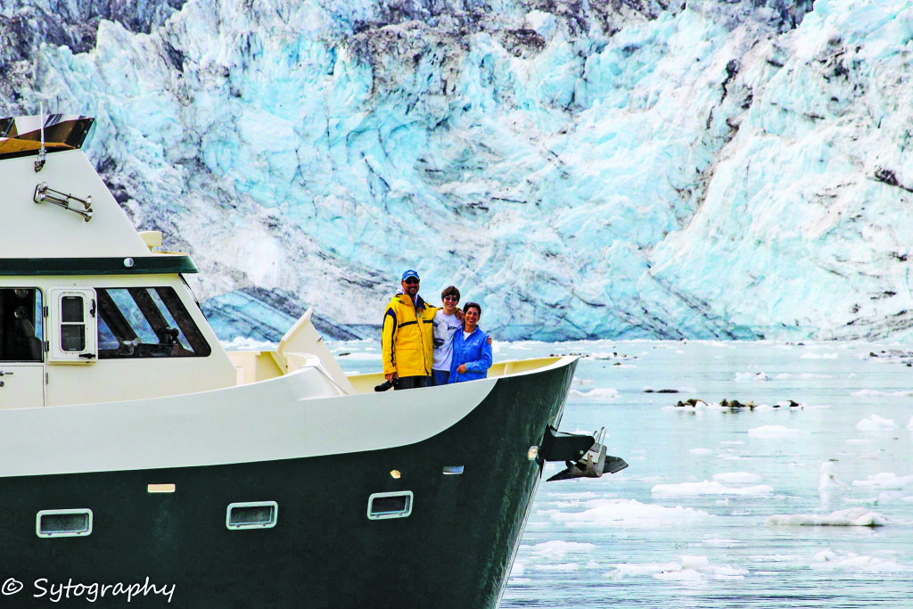 Randy Sysol, a liveaboard in Pier 32 Marina in National City, says living aboard a boat gives him and his family an opportunity to travel. Here is Sysol and his family aboard their liveaboard during a recent trip to Glacier Bay in Alaska. Gale Plummer photo