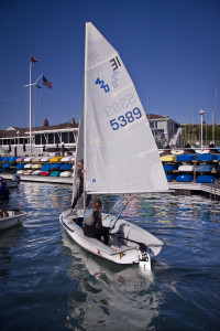 Students on board during the spring session of the Junior Sailing Program at BYC.