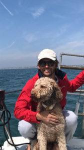 dog aboard boat