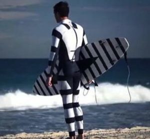 Shark Diverter Surfer wet suit and surfboard
